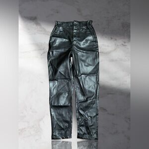 Express Women's High Rise Black Faux Leather Pants Size 4R